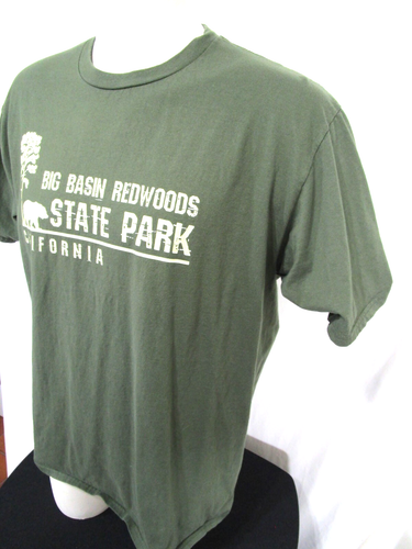 Usato in ottime condizioni!! T-shirt Big Basin Redwoods State Park California verde uomo taglia XL - Foto 5 di 7