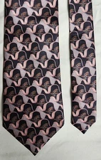 Lanvin Paris Made in France 100% Silk Vivid Rose Gold & Black Floral Design