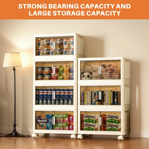 3/6 Stackable Storage Bins Closet Organizer Plastic Container Box with Wheels US - Picture 8 of 46