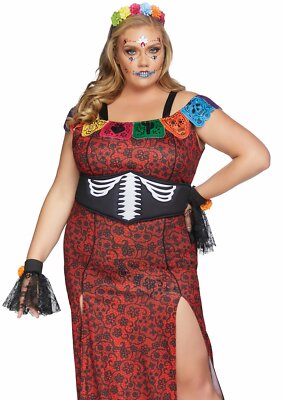 Leg Avenue Day Of The Dead Beauty Plus Size Damen Halloween Kostüm 86871X
