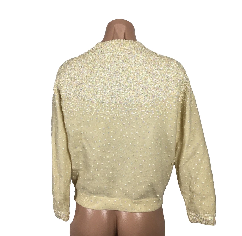 Винтажный 1950-х блестками жакет ангора шерсти свитер бабушка кардиган свадебный Macys 50-х - Изображение 2 из 4