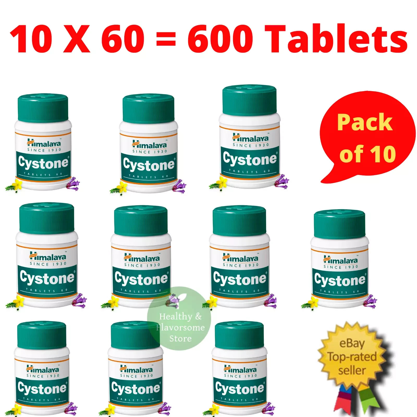 10 x Best Herbal Himalaya Cystone Herbal Ayurvedic 60 Tablets Each Free Ship