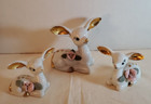 Deer Trio Chase Porcelain Gold Trim & Rose VINTAGE Matching Set of 3 WHOLESALE — photo 1