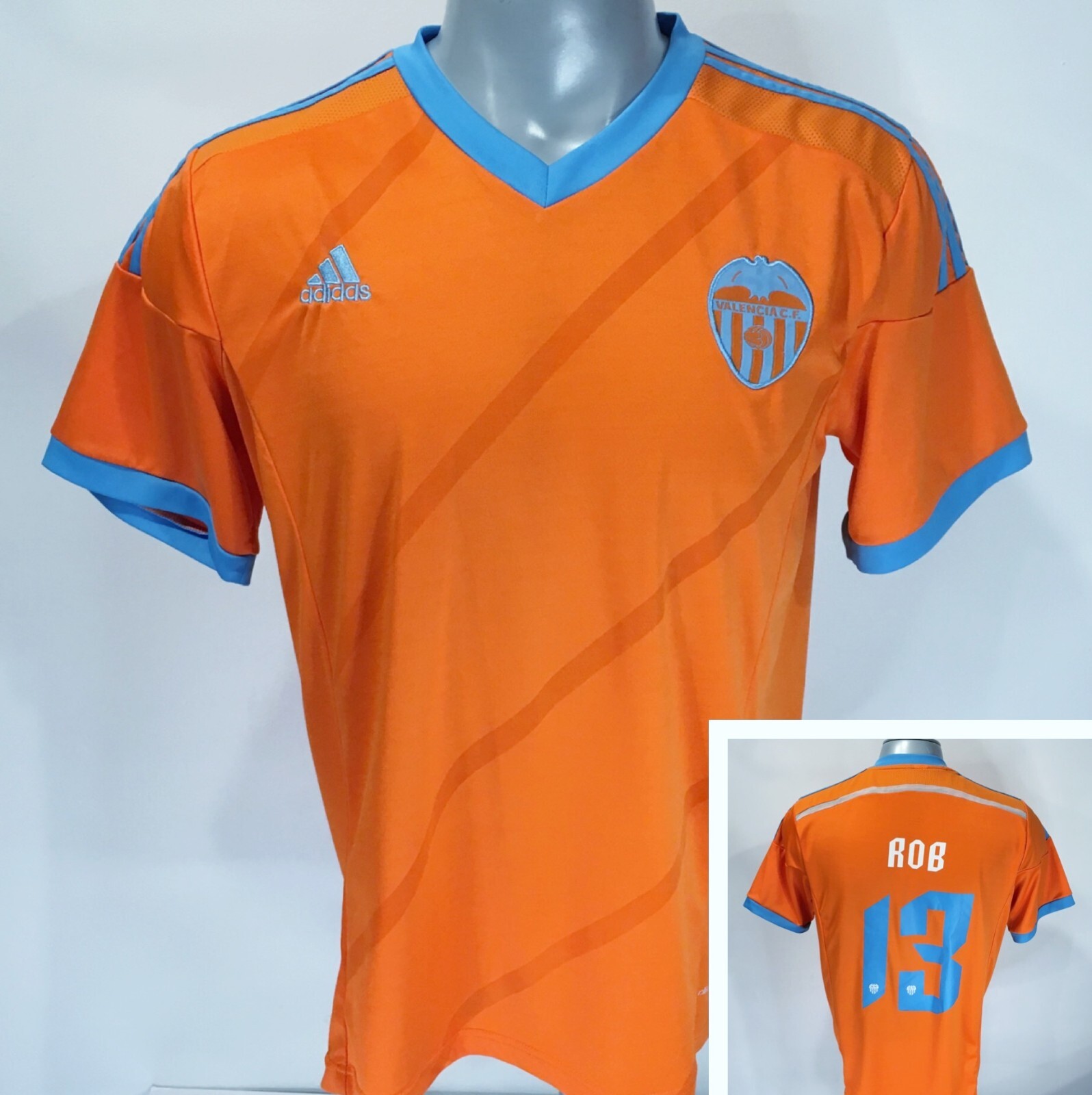 Adidas Climacool M Medium Valencia 2014/2015 Soccer Jersey Futbol Orange Blue