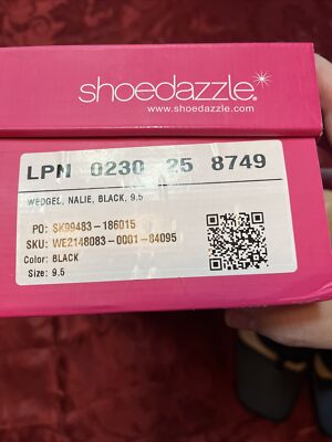 その他 handmade e Shoedazzle Women's Black Wedge Heel Slide Sandals Shoes Size 9.5