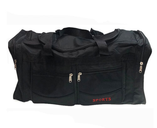 EXTRA LARGE Sports Duffle Bag Gym Canvas Duffel Travel Foldable - Black - Picture 1 of 5