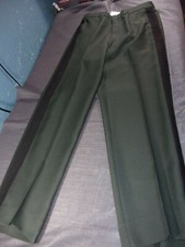 US ARMY CLASS A DRESS GREEN OFFICER PANTS W/ BLACK STRIPE 30 X 31