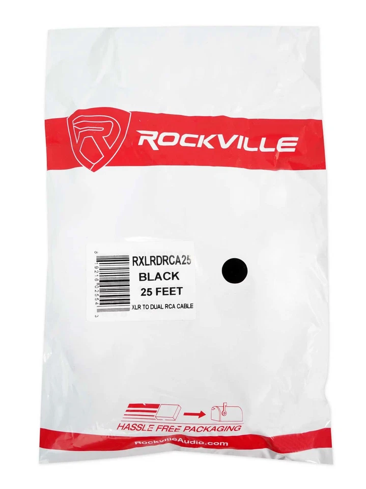Профессиональный аудиокабель ROCKVILLE RXLRDRCA25 25 футов XLR - двойной RCA 100% медь - Изображение 3 из 3