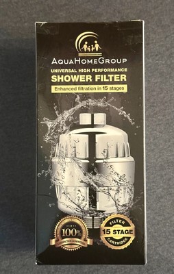 Aqua Home Group Universal High Performance Shower Filter Chrome 15 Stages