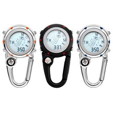 Multifunction Clip-On Carabiner Backpack Digital Watch W/ Light Compass Calendar