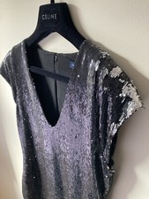 Stunning French Connection Navy Blue Black Iridescent Shiny Sequin Sexy Dress 12