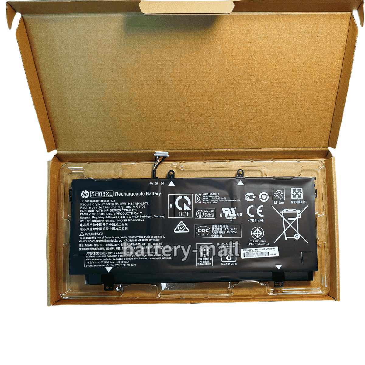 CRLYLC SH03XL Laptop Akku für HP Spectre X360 13-AC0XX 13-W0XX 13T