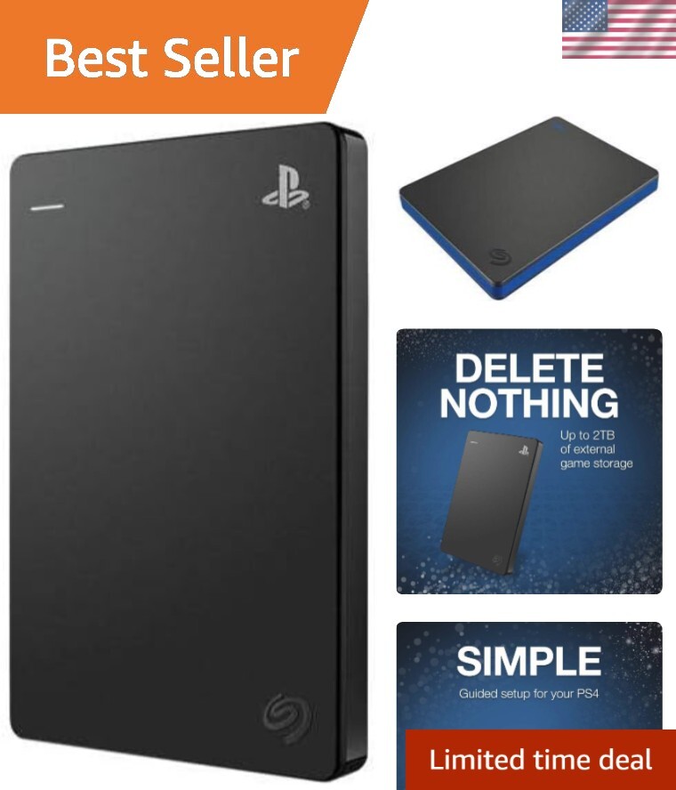 Officially Licensed PS4 Game Drive 2TB - Plug-and-Play USB 3.0