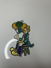 Vintage Circus Clown w/ Balloons Suncatcher Window Decoration Stained Glass Look