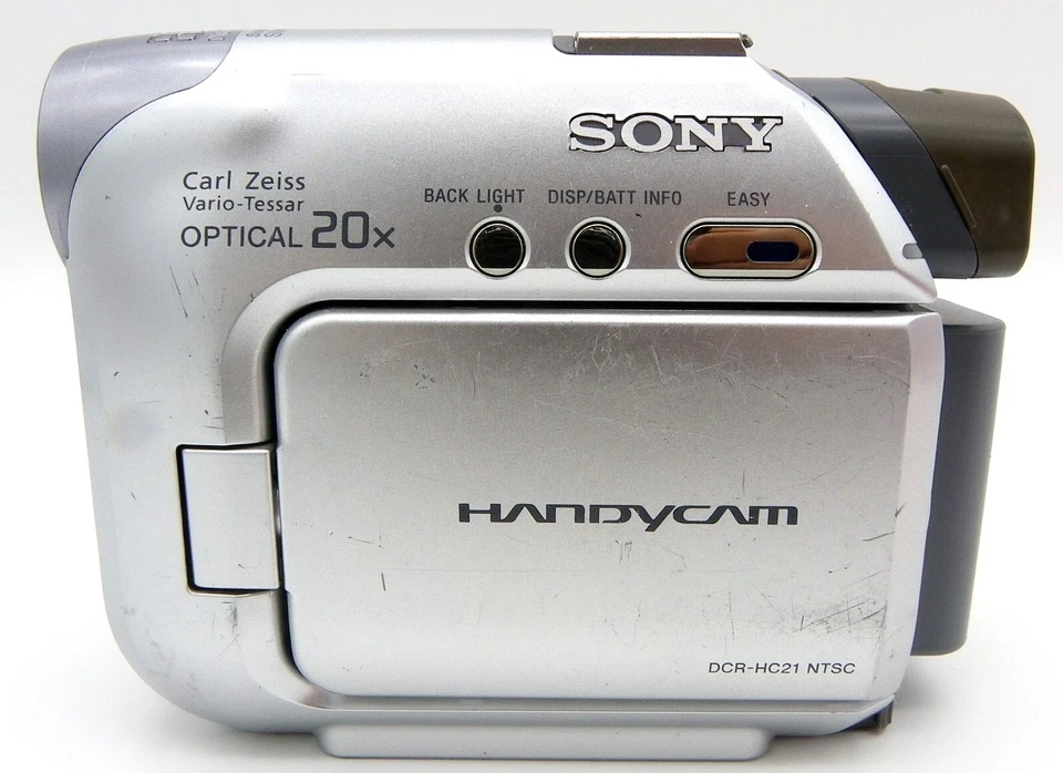 Sony Silver DCR-HC21 Handycam Video Camcorder Charger Battery LCD Screen Broken - Image 4 of 4