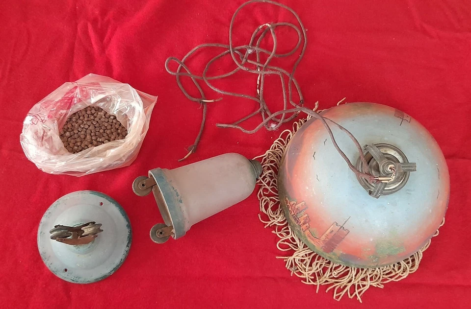 Ancien lustre/abat jour-monte et baisse, signé - Photo 3/4