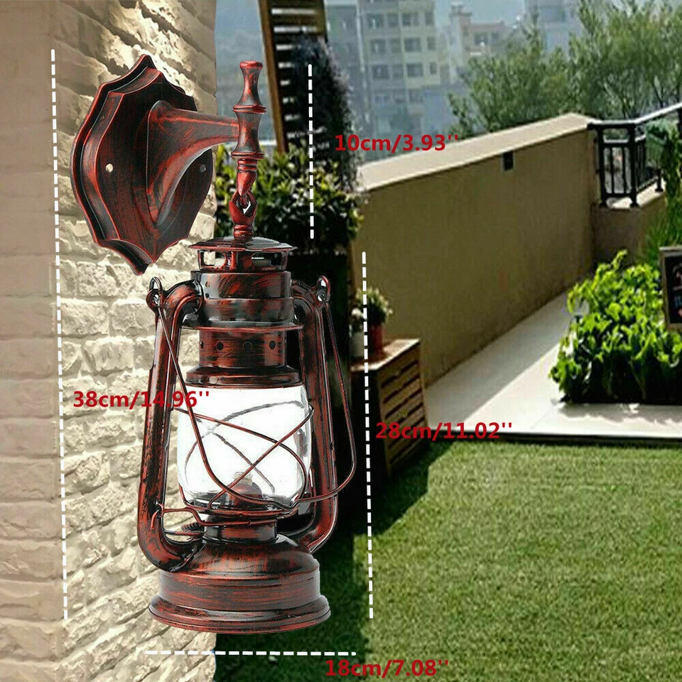 PACK 2 Lámpara de linterna rústica retro vintage aplique de pared accesorio montado en la pared Foto 3 de 4