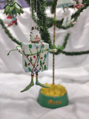 Patience Brewster Cat Christmas Tree Krinkles Folding W/Ornaments Dept 56 RARE - Picture 9 of 20