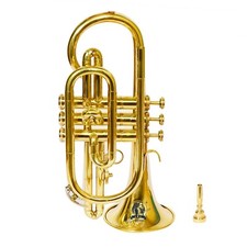 SOUND SAGA Corneta 3 Válvulas Bb Paso Con Incluye Boquilla y Estuche de Transporte (Dorado)