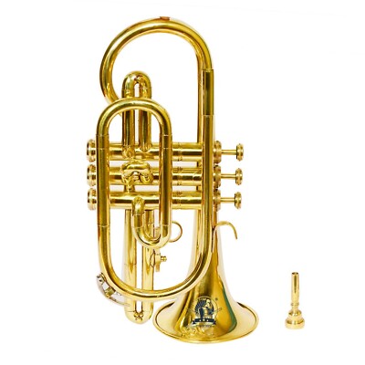 SOUND SAGA Cornet 3 Valve Bb Pitch With Including Mouthpiece & Carry case (Gold)