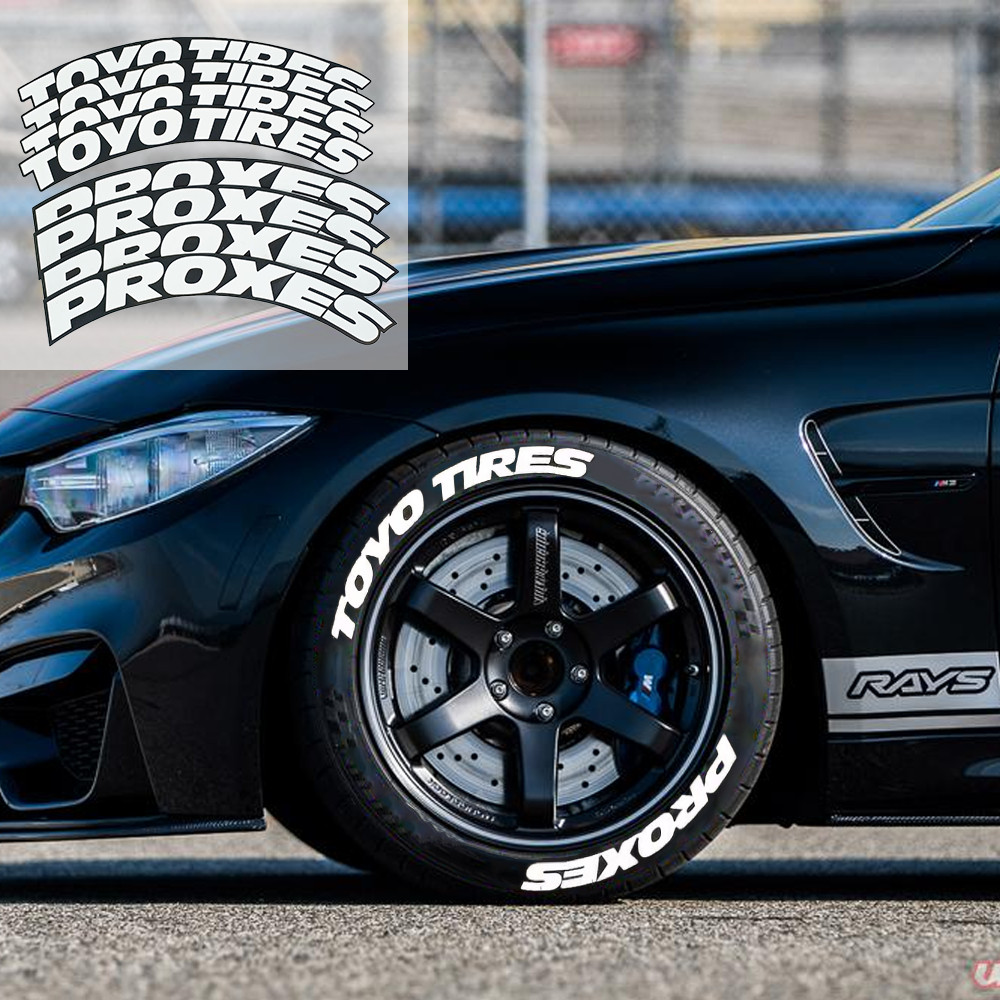 4 Pcs TOYO TIRES PROXES Tire Lettering Sticker 1.38'' 15''-24