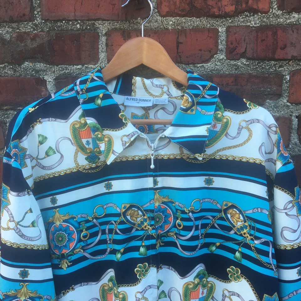 Jaqueta corta-vento náutica vintage Alfred Dunner Trinidad Yacht feminina plus 18 - Imagem 3 de 4