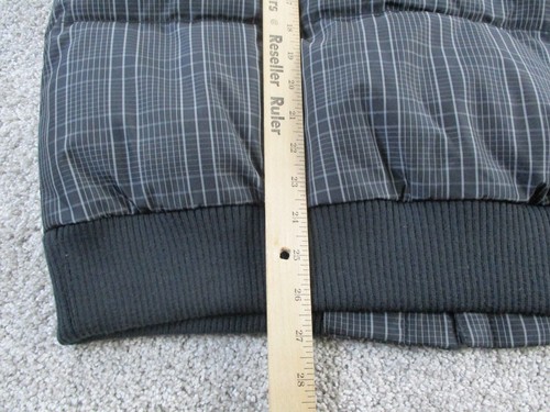 Merona Puffer Vest Mens Large Black Gray Plaid Snap up Front Pockets NWT* - Picture 9 of 11