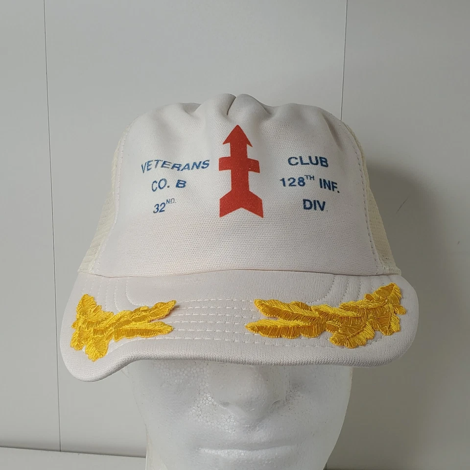 De Colección Veteranos Military Wars Co B 32nd 128th Inf Gorra de Camionero Gorra Snapback EE. UU. Foto 2 de 4