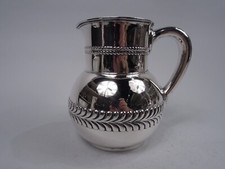 Tiffany Welle Ecke Wasser Krug 3077 Antik Amerikanische Sterlingsilber 1873/91