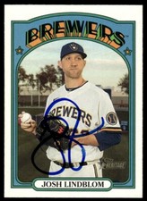 2021 Topps Heritage Baseball Josh Lindblom Auto Milwaukee Brewers #289 Signed