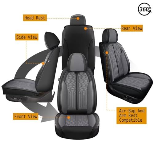 Car Seat Covers Fit for Kia Sportage 2009-2023 2024 Full Set 075-Black&Grey - Picture 8 of 8
