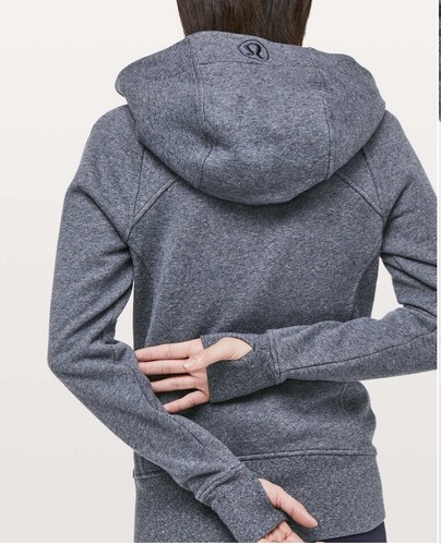 Lululemon Scuba Hoodie Light Cotton Fleece Heathered Speckled True Navy Size 2 - Picture 3 of 17
