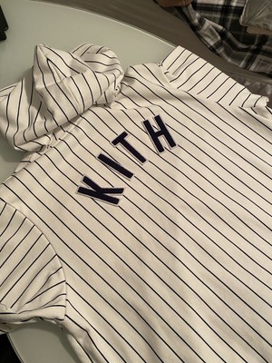 KITH FOR MLB NEW YORK YANKEES STRIPED HOODIE PINSTRIPES SPLIT 