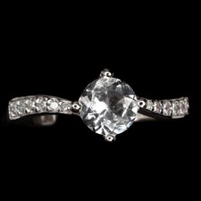 925 Sterling Silver Ring Round Aquamarine 6mm Natural Gemstone Jewelry