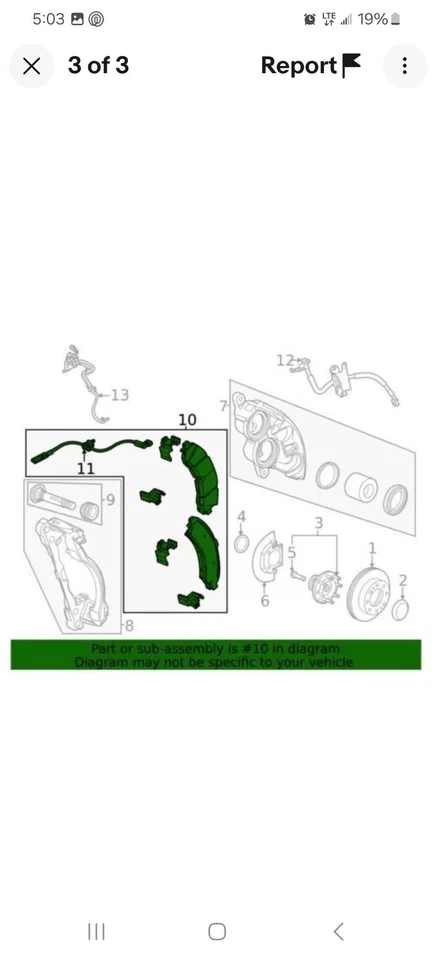 Pastillas de freno delanteras originales GM 2000 Chevrolet Sierra Silverado 2500 3500 85108017 Foto 2 de 4