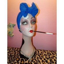 Vintage Blue Long Sheer Nylon Scarf pinup retro rockabilly neck scarve