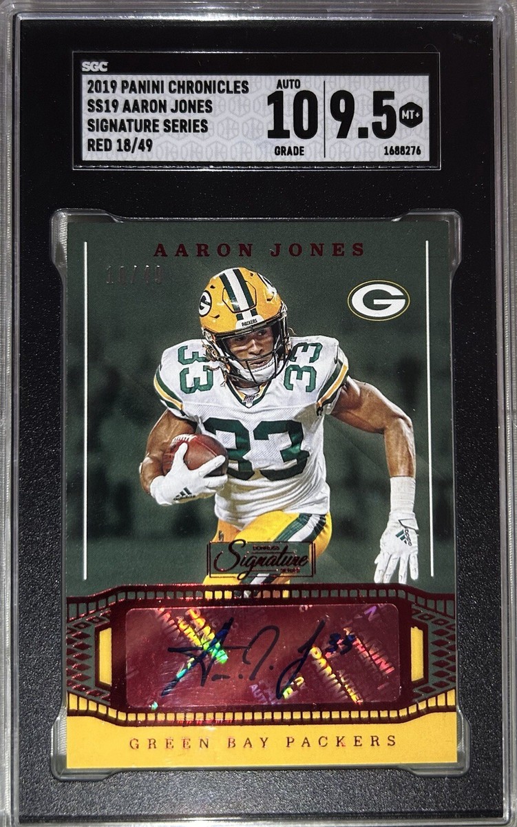 AARON JONES 2019 SIGNATURES SERIES RED #SS19 #18/49 SGC 10/9.5 | eBay
