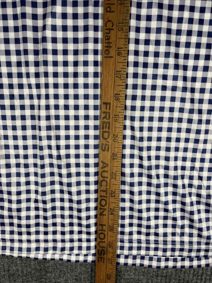NWOT Collars and Co Collar Polo Golf Shirt Mens Large Blue White Check