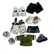 Build A Bear BAB Lot of Clothes Shorts Shirts Skirt Hat Twinkle Toes Skechers