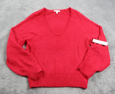 Abound Sweater Top Womens Small Knit Round Neck Long Sleeve Red NWT