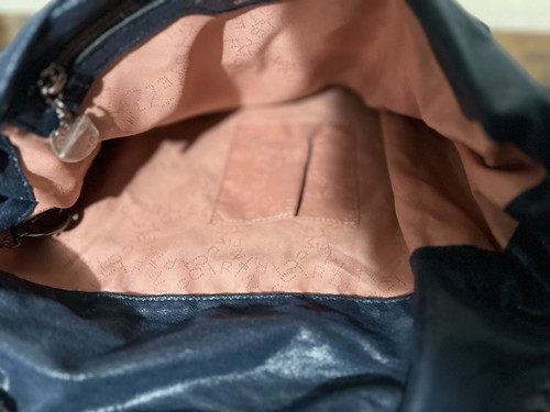 Stella McCartney Cobalt Blue Falabella Large Silver Chain Fold Over Tote Bag - Picture 14 of 18