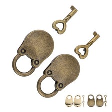 2PCS Mini Padlocks with Keys Zinc Alloy Cute Bear Shape Hanging Lock for Jewelry
