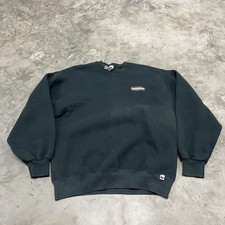 Vtg 90s Russell Athletic USA Made Crewneck Logo Sweatshirt L Green Gym Fitness