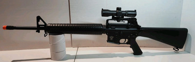AGM Airsoft Full Metal M-16A3 AEG Electric Gun / Rifle W/ Optic & Mosfet 445FPS