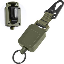Retractable Keychain Heavy Duty Carabiner Badge Holder with Belt Clip,Tactical I