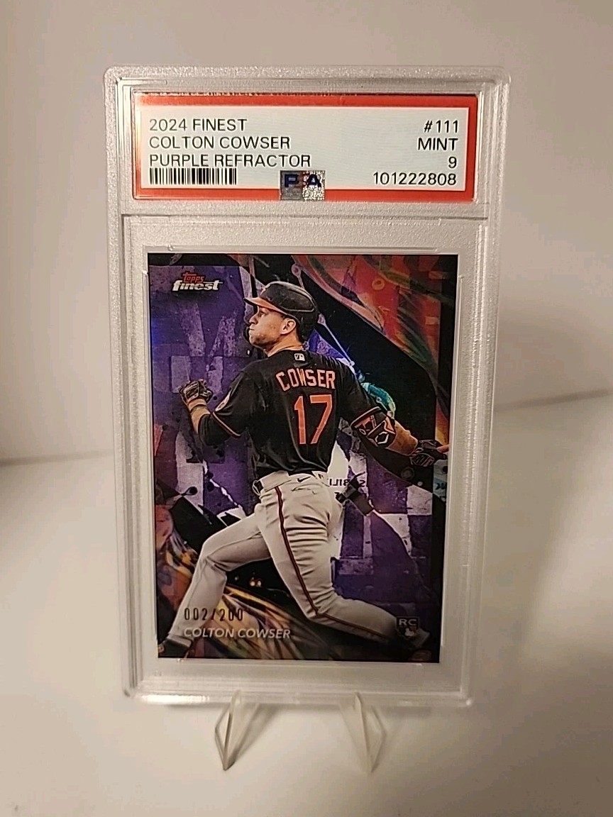 2024 Finest #111 - Colton Cowser Rc Purple Refractor #'d /200 PSA Mint 9 Rookie