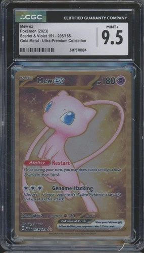 2023 Pokemon Scarlet & Violet Gold Metal Ultra Premium #205 Mew ex Mint+ CGC 9.5