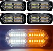 4 Led Emergency Strobe Lights Waterproof Warning Kit 4pcs White Amber Color 4 Led Emergency Strobe Lights Waterproof Warning Kit 4pcs White Amber Color