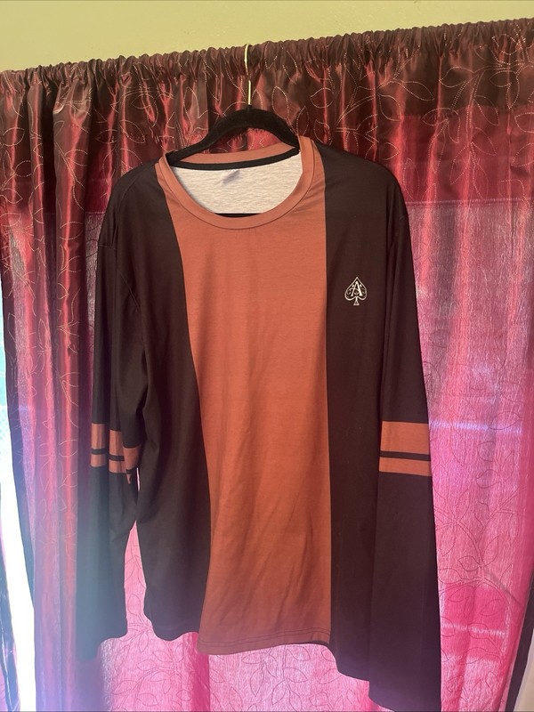 Long Sleeve Tee ARMAND DE BRIGNAC Brown/ Orange Men's Size XL RARE