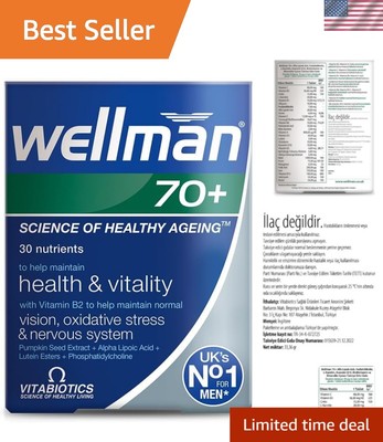 Wellman 70+ - Essential Vitamins for Eye, Brain, and Skin Health - 30 Count